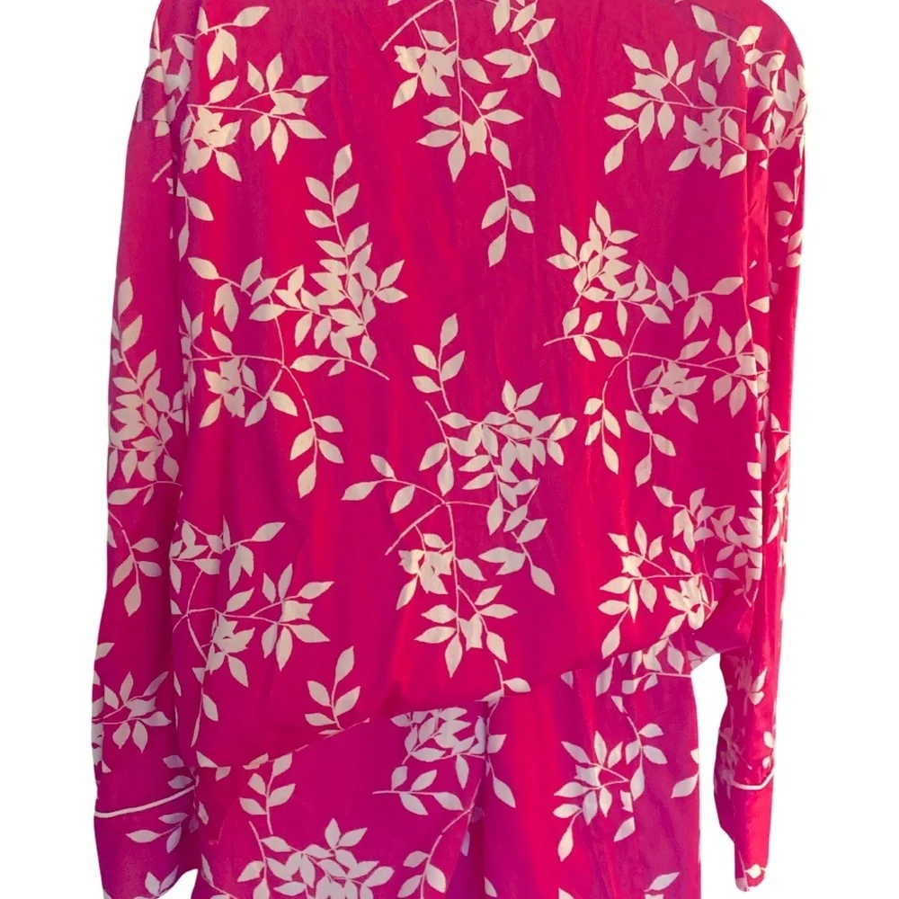Natori Pink White Floral Pajama  Shortie Set-L pink white.  Cotton